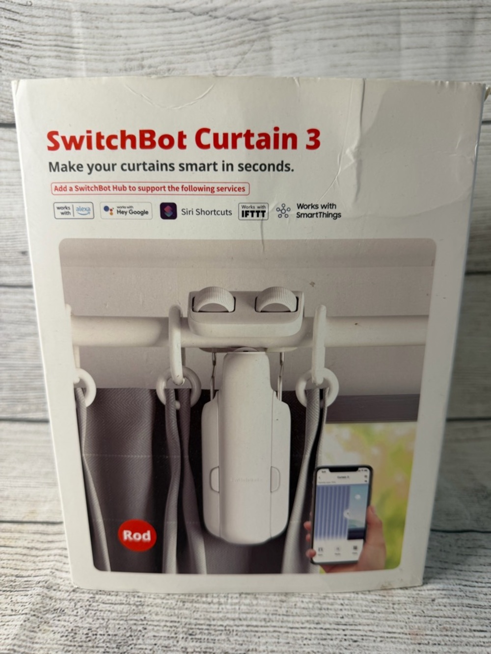 SwitchBot 2025 Automatic Curtain Opener 3 Rod-Bluetooth Remote Control